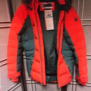 Red and Green Puffer Jacket